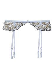 Fleur Du Mal Farfalle embroidery garter - White