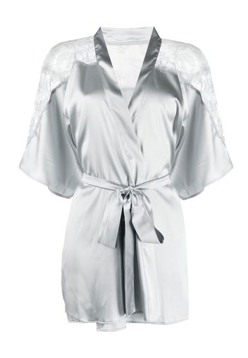 Fleur Of England Sigrid silk robe - Grey