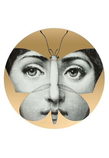 Fornasetti butterfly face print plate - Metallic