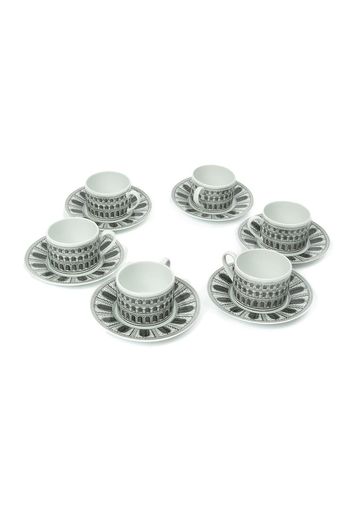 Fornasetti 'Architettura' cup and saucer set - Black