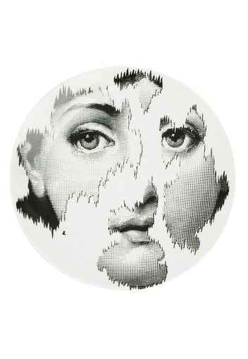 Fornasetti faded face print plate - Black