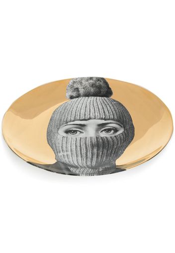 Fornasetti masked woman plate - Metallic