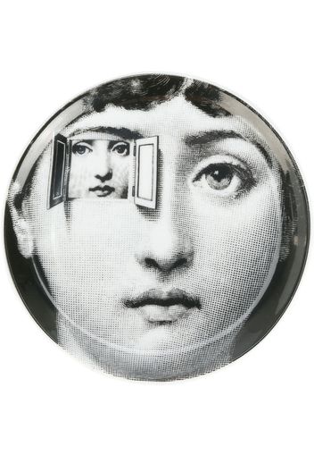 Fornasetti face print coaster - Black