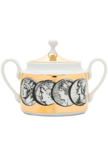 Fornasetti printed sugar bowl - White