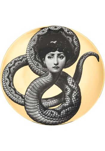 Fornasetti Face Serpent print plate - Gold