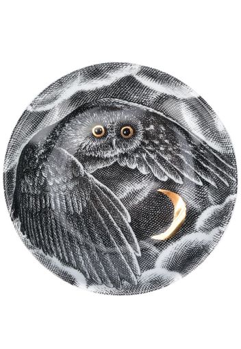 Owl print round ashtray