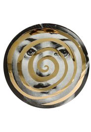 Fornasetti face spiral plate - Black/White/Gold