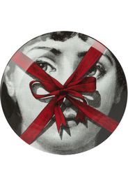 Fornasetti portrait and bow print plate - Black