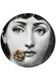 Fornasetti printed wall plate - Bianco/ Nero/ Oro