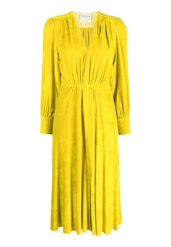 Forte Forte gathered V-neck dress - Yellow