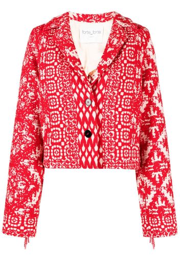 Forte Forte graphic-print fringe-detail jacket - Red