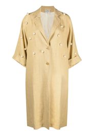 Forte Forte Dust pearl-embellished linen coat - Gold