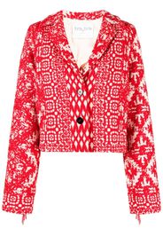 Forte Forte graphic-print fringe-detail jacket - Red