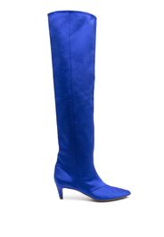 Forte Forte 70mm satin knee-high boots - Blue