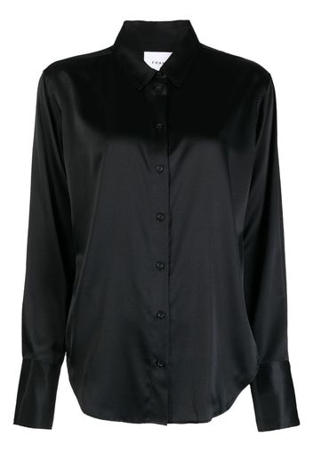 FRAME long-sleeved silk shirt - Black