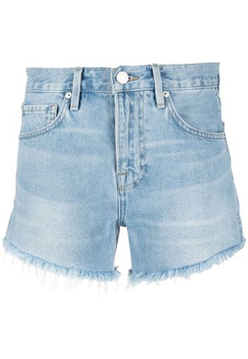 FRAME distressed-hem denim shorts - Blue