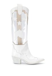 transparent panel cowboy boots