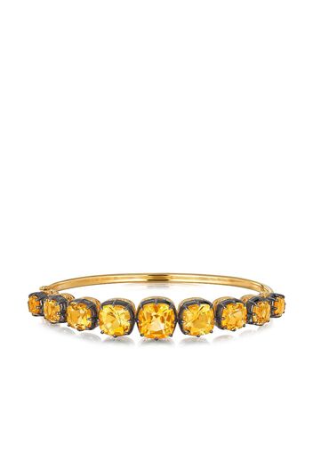 FRED LEIGHTON 18kt gold cushion citrine collet bangle