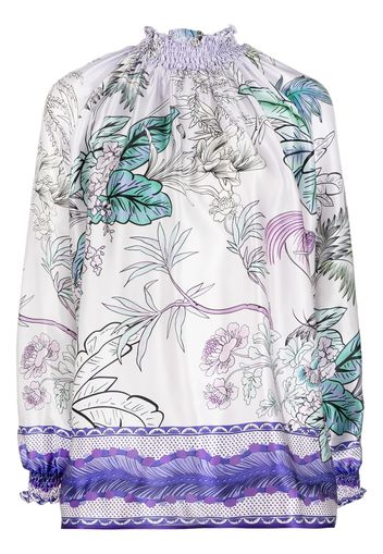 F.R.S For Restless Sleepers shirred-neck silk blouse - Purple