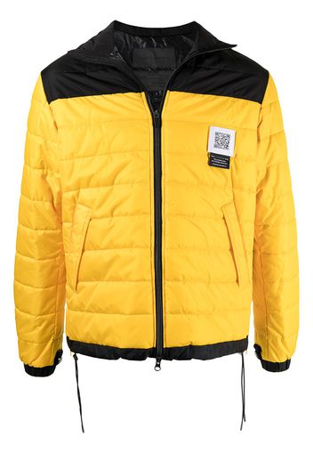 Fumito Ganryu colour-block puffer jacket - Yellow