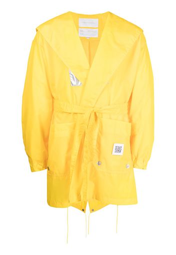 Fumito Ganryu reflective panel hooded raincoat - Yellow