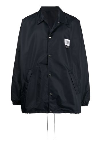 Fumito Ganryu logo patch shirt jacket - Blue