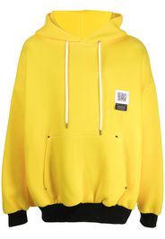 Fumito Ganryu contrast-trim cotton hoodie - Yellow