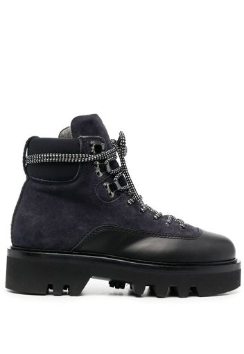 Furla panelled lace-up boots - Black