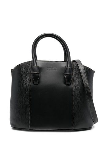 Furla logo-embossed leather tote bag - Black