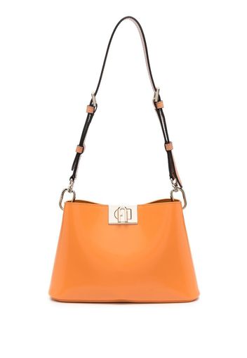 Furla logo-plaque leather shoulder bag - Orange