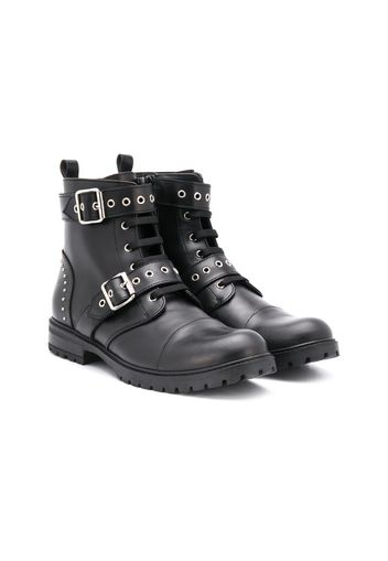 buckled cargo boots