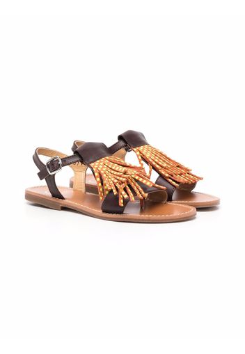 Gallucci Kids tassel trim sandals - Brown