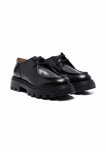 Gallucci Kids TEEN round-toe leather loafers - Black
