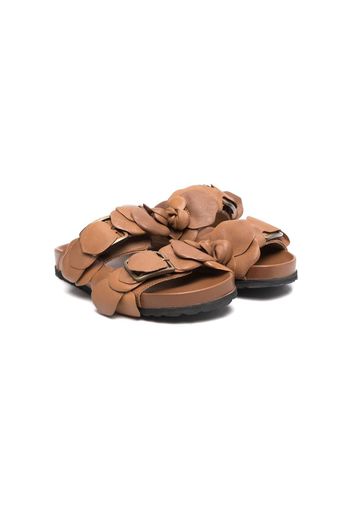 Gallucci Kids floral detail sandals - Brown