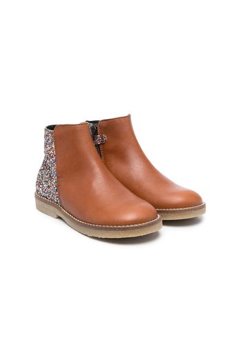 Gallucci Kids glittered-panel ankle boots - Brown
