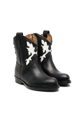 Gallucci Kids embroidered Western-style boots - Black