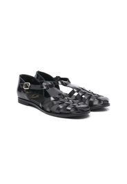 Gallucci Kids side-buckle flat sandals - Black