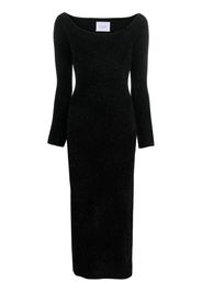 Galvan Moon off-shoulder long-sleeve fitted dress - Black