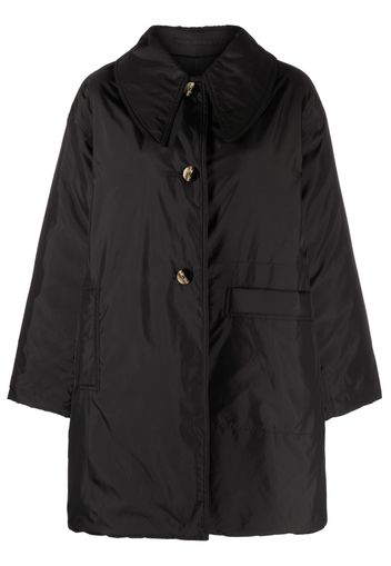 GANNI oversized-collar quilted jacket - Black