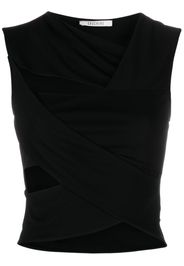 Gauchère asymmetric cutout crop top - Black