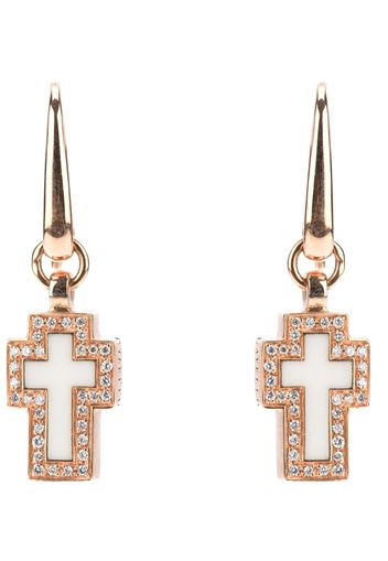 Gavello cross diamond earrings - Metallic