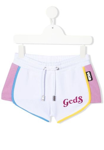 Gcds Kids logo-print track shorts - White