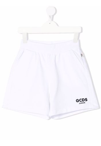 Gcds Kids logo-print track shorts - White