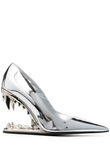 Gcds Morso 110mm leather pumps - Silver