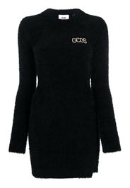 Gcds crystal-logo brushed mini dress - Black