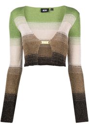 Gcds degradé-effect lurex cropped cardigan - Green