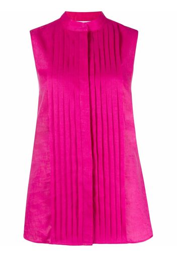 Genny pleat-detail sleeveless shirt - Pink