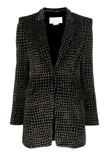 Genny crocodile-effect single-breasted blazer - Black