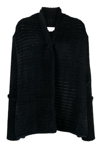 Genny faux-fur trim cardigan - Black