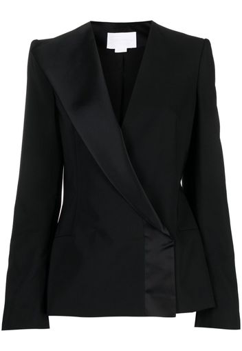 Genny single-breasted asymmetric-lapel blazer - Black